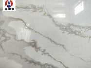 Tekstur Marmer Calacatta White Engineered Quartz Stone Untuk Countertop