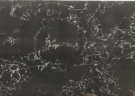 Black Carrara Artificial Quartz Stone Tahan Panas Mudah Dibersihkan