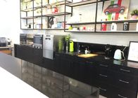 Komersial Black Honed Finish Quartz Countertops Yang Terlihat Seperti Marmer