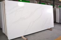 Light White Polishing Calacatta Artificial Quartz Stone Slab Untuk Benchtop