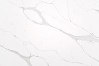 White Artificial Calacatta Quartz Stone Slab NSF Bersertifikat Untuk Benchtop