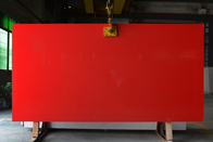 30mm Ketebalan Batu Kuarsa Rekayasa Buatan Bahan Meja Dapur Merah Murni