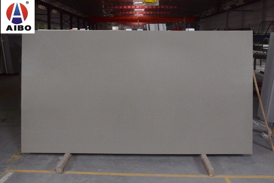 12mm Tebal Segar Warna Abu-abu Kuarsa Buatan Slab Untuk Ubin Lantai Dekoratif