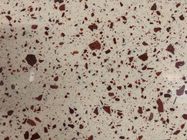 12 MM Beige Artificial Quartz Slabs Dengan Red Rust Glass Bathroom Vanity Top