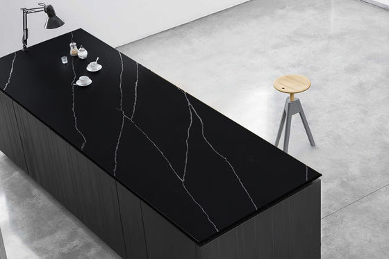 Dapur Pulau Marmer Batu Kuarsa 3200*1600*20/30mm Calacata Hitam