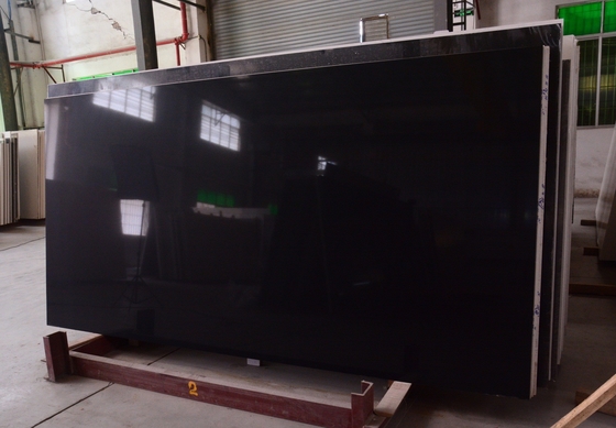 Rekayasa Meja Batu Kuarsa Buatan Worktop Warna Hitam Murni 3000 * 1400 * 15mm