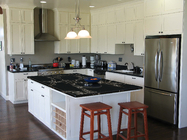 Meja Dapur Kuarsa Buatan Calacata Hitam Dengan Coherent Pattern Marble looking