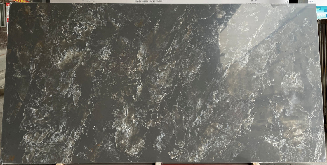 Isolasi Panas Batu Kuarsa Buatan Pulau Granit Top Faux Stone Siding Panels Benchtop Kitchen
