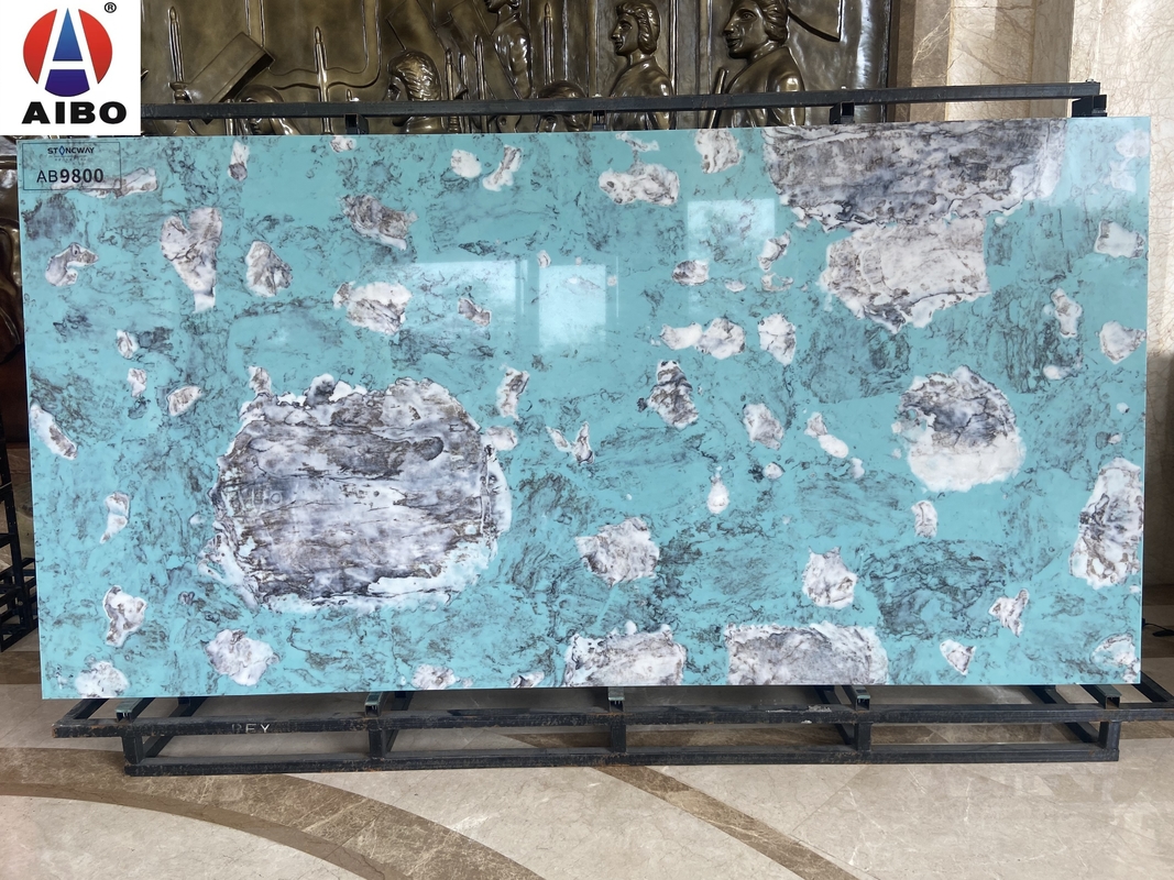 Marmer Biru Mewah Dekorasi interior Marmer Mencari Batu Kuarsa Countertop Backgroud Wall