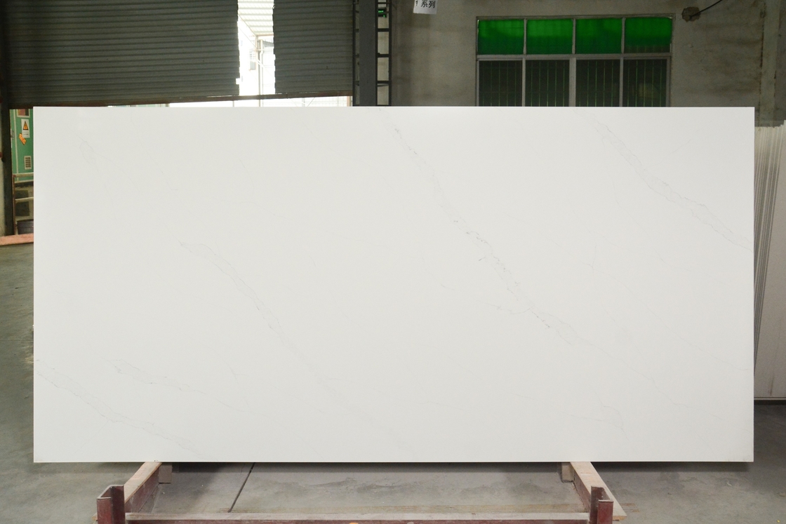 Vanitytop White Calacatta Artificial Quartz Dengan Meja Dapur Ukuran 3200 * 1800 * 30